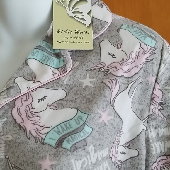 NWT Richie House Unicorn 2 PC Pajama Set Small - Picture 7 of 12